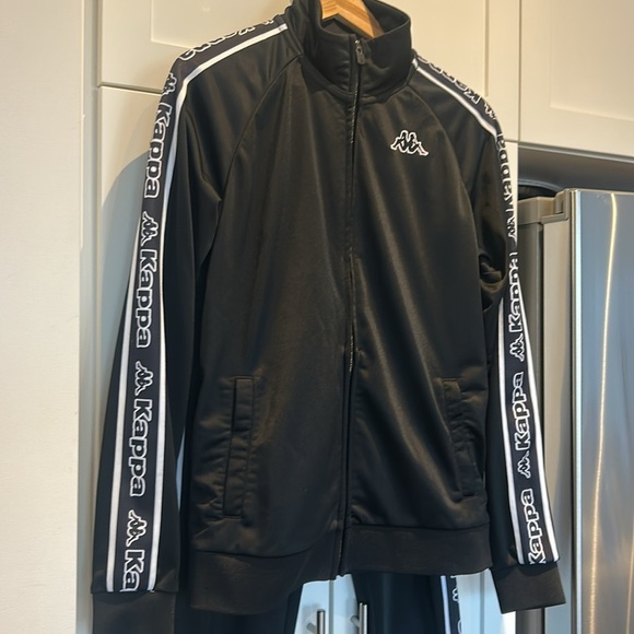 Vintage Y2K Kappa Black Track Suit 2 Pc. Jacket & Jogger Pants Women’s M Hip Hop - Picture 13 of 17